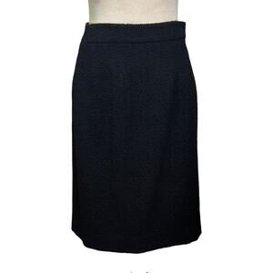 Vintage  Moschino Size 10 Black Virgin Wool Pencil Skirt